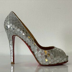 Christian Louboutin Poseidon Silver Heels